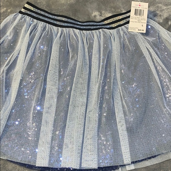 Kandy Kiss Other - Girls Kandy Kiss Sequins Mesh Silver Navy Skirt
